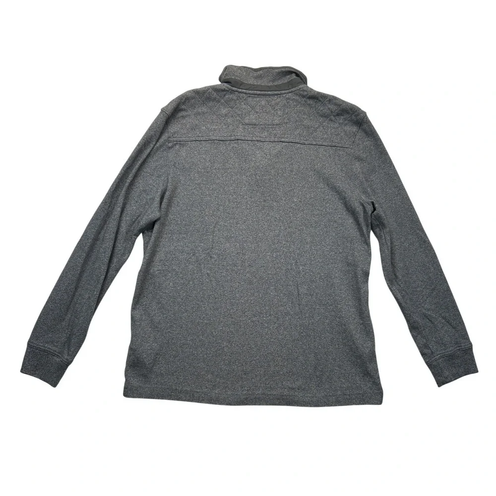 Banana Republic Pullover Mens XL Grey Quarter Zip Quilted Yoke‎ Heathered Cotton